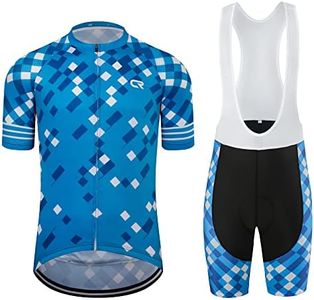 Coconut Ropamo Summer Men's Cycling Jersey Road Bike Jersey Cycling Bib Shorts with 4D Padded Cycling Kits for Men - - Chest 46-48'' Waist 38-40''-3XL