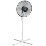 Amazon Basics 3-Speed Oscillating Pedestal Floor Fan with Tiltable Head, 40 Watts, Black With White