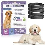 Woyamay 4 Pack Calming Collar for Dogs, Dog Calming Collar for Anxiety and Stress Relief Long-Lasting 60 Days, Efficient Anxiety Collar Dogs Waterproof & Adjustable Pheromone Collars for Dogs, Black