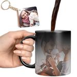 GIFTSONN Personalized Gift Custom Photo Quote Name Wish Ceramic Magic Mug for Birthday Gift Valentine's Day Gift Anniversary Gift Birthday Gifts Gift for Girlfriend -325 Ml,Black