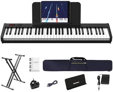 OYAYO 61 Keys Keyboard Piano with Semi-Weighted Keys & Keyboard Stand, Portable Electronic Piano Support MIDI USB Interface & Bluetooth, Piano Keyboard Great for Beginners and Children Adults