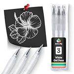 Art-n-Fly White Gel Pen for Black Paper 0.7mm Fine Point - Smudge-resistant for Art Drawing, Sketching & Writing (3pack) - White Ink Pen Highlight Fine liner - Archival Gel Ink - Opaque on Black Paper