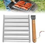 Hot Dog Roller Sausage Roller Rack, 2025 New Stainless Steel Sausage Roll Rack Stainless Steel BBQ Hot Dog Racks, Hot Dog Roller for Family Gatherings Camping Food Trucks (Large)