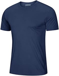 Sun Shirts for Men Short Sleeve Lightweight T-Shirt UPF 50+ UV Protection Quick Dry Shirts Moisture Wicking Performance Shirts Navy