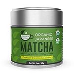 Kyoto Dew Matcha – Organic Premium Ceremonial Grade from Japan Matcha Green Tea Powder – Radiation Free, Non Fillers, Zero Sugar – USDA & JAS Certified Organic 30g (1oz) Tin