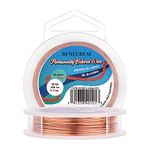 BENECREAT 0.6mm Real Gold Plated Jewellery Making Copper Wire, 20m Tarnish Resistant Wire Beading Craft Wire for Jewelry Making Supplies and Crafting, Copper Color