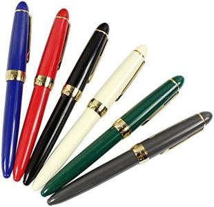 Jinhao 992 Fountain Pen Set, Student 6 Color Pen Set, Golden Clip, Solid Colors(Black, Blue, Green, Grey, Red, White)