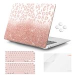 iCasso Compatible with MacBook Air 13 inch Case 2021-2018 Release A2337/A1932/A2179, Hard Shell Case Cover and Keyboard Cover Only for MacBook Air 13'' with Touch ID Retina Display(Leopard Pink)