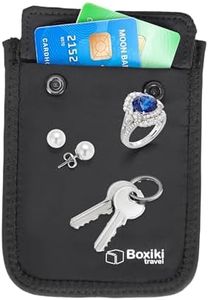 Boxiki Travel Bra Wallet - Hidden Money Pouch with Adjustable Elastic Strap - Perfect Secret Pocket Protect Your Credit Cards Cash Valuables - Black