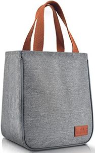 KATUMO Lunch Bag, Kids Insulated Lunch Bag Reusable Tote Lunch Bag, Design for Students, Teens, Children, and Adult, Thermal Cooler Bag Ideal for School, Work, Picnic, Family One Day Trip (Grey)