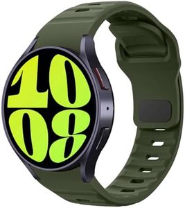 MoKo Bracelet Robuste Compatible avec Samsung Galaxy Watch 7 FE 6 5 4 40mm 44mm/Watch 6 Classic 43mm 47mm/5 Pro 45mm/4 Classic 42mm 46mm, Bracelet de Sport de Remplacement en Silicone, Vert Armée