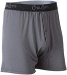 Chill Boys - Cool, Comfortable & Breathable Mens Underwear - Men's Boxers (Small, Grey) - Imported 95% Viscose made from Bamboo / 5% Spandex