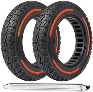 10X2.125 Inch Solid Tires for Electric Scooter,50/75-6.1 Replacement Wheel, 10X2.125 Rubber Tyre for Gotrax G4& Turboant X7 Pro& Segway Ninebot F25/F30/F40/F65& Hiboy S2 Pro/ S2 MAX-Red-(2PCS)