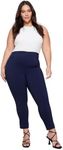 AUTOGRAPH - Plus Size - Womens Pants - Blue All Season Ponte Leggings - Trousers - Navy - High Waist - Super Stretch Elastane - Office Work Clothes