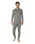 DANISH ENDURANCE Thermal Underwear Mens & Womens Set, Long Johns for Men & Women, Unisex Base Layer Set Top & Bottom Grey/Black, M