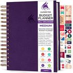 Clever Fox Budget Planner & Monthly Bill Organizer With Pockets. Expense Tracker, Budgeting Journal & Financial Book. Medium, 5.1x8.2" (Purple)