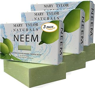 Neem Soap, 3 Pack (4 oz each) Gift Set, Natural Soap Bars, for Men & Women, Face and Body, Hand Made by Mary Tylor Naturals