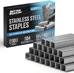 Better Boat Type T50 Stainless Steel Staples for Staple Gun - Heavy Duty Staples Pack - Bunk Carpet, Upholstery Compatible with T-50 Staple Guns 3/8" Width Crown - 2000 Pack 3/8" Leg