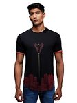 The Souled Store |Men & Boys Official Round Neck Iron Man First Flight | Half Sleeve Black Color 100% Cotton | Printed Drop Cut T-Shirts Drop Cut T-Shirts Fashionable Trendy Graphic Prints Pop