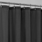 ALYVIA SPRING Extra Long Fabric Shower Curtain Liner Waterproof - 72" x 84", Soft & Lightweight XL Shower Curtain with 3 Magnets, Machine Washable - 72x84, Black