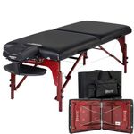 Master Massage Montclair 71cm Folding Massage Table Professional Wide, Portable Black Massage SPA Facial Bed for Tattoo Esthetician Home Use Wide Lightweight Adjustable Foldable (Black)