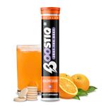 BOOSTIQ Magnesium Effervescent Tablets For Recovery Muscle Health, Zinc magnesium Supplements For Stress Management & Relax Deep Sleep, Zinc Magnesium Tablets No Sugar (20 count (Pack of 1), Orange)