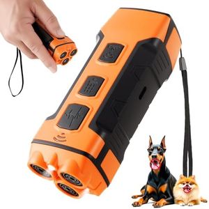 Vogholic Dog Bark Deterrent Devices Anti Barking Device for Dogs 5in1 Solution for Dog Behavior Problems Safe Portable Flashlight & Beep for Small, Medium & Large Dogs Orange
