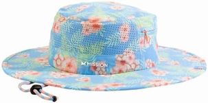 MISSION Cooling Anywhere Boonie Hat, Junglebird Bluebell - Unisex Wide-Brim Hat for Men & Women - Lightweight & Durable - Cools Up to 2 Hours - UPF 50 Sun Protection - Machine Washable