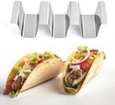 Taco Holder Set of 4-Taco Holders for 3 Tacos Stainless Steel Taco Stand Tray Shell Holder Taco Party Metal Taco Holder Taco Stands Set of 4,Taco Rack-Easy to Clean Dishwasher Safe,Street Taco Ready