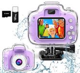 FKATEEN Kids Camera Waterproof Underwater Camera for 3-12 Year Old Boys Girls 2 Inch IPS Screen 1080P HD Digital Kids Video Camera Indoor Outdoor Action Cameras Best Christmas Birthday Gifts