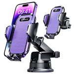 【2024 New Upgraded】 Car Phone Holder VANMASS【Strongest Suction & Clip】 Universal Pro Cell Phone Mount for Dashboard Windshield Truck Cradle Dash Stand for iPhone 15 Pro Max 14 13 12 Android, Purple