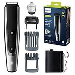 Philips Beard & Stubble Trimmer/Hair Clipper for Men, Series 5000, 40 Length Settings, 120 Min. Runtime, Self-Sharpening Metal Blades, UK 3-Pin Plug, BT5522/13, Silver