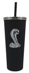 Double-Walled Insulated Stainless-Steel Shelby Cobra Snake Tumbler Mug | Holds 24 ounces | Vacuum Insulation | Accommodates Hot or Cold Drinks | Threaded Stainless Steel Lid