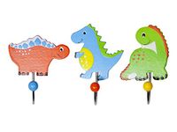 Mousehouse Gifts Set of Three Children's Coat Hooks for Bedroom or Baby Nursery (Dinosaur)