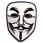 V for Vendetta Anonymous - Iron on Patches Adhesive Emblem Stickers Appliques, Size: 2.56 x 3.35 inches