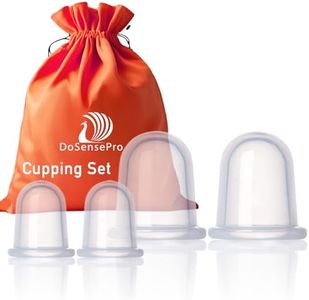 Cupping Kit for Massage Therapy - by DoSensePro - Silicone Cupping Therapy Set of 4 for Athletes - Pain Relief and Muscle Massager (2 XL 2 L)
