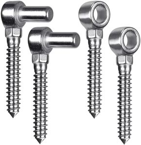 Insaga Cast 304 Stainless Steel Heavy Duty Gate Hinges, 2Pack Gate Hardware, M16 Hook and Eye Hinges, Partial Thread Gate Bolt Hook, Wood Gate Hinge for Wooden Gates Fences