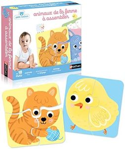 Nathan - Animaux de la Ferme à Assembler - Séparer, Assembler, Reconstituer des Images - Découvrir les Animaux de la Ferme - Jeu Educatif - A Partager en Famille - Dès 18 mois
