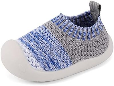 MK MATT KEELY Baby First Walking Shoes Boys Soft Mesh Breathable Crawling Shoes Baby Shoes 0-4 Years, Blue, 23 EU