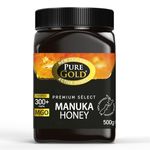 Pure Gold - Manuka Honey - 300+ MGO Certified Premium - 500g - New Zealand, Ethically Sourced, Raw & Unpasteurised - Naturally Made by Bees & Home Traceable - 1 Pack