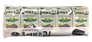 Choripdong Gim, Korean Roasted Seaweed Snack with Olive Oil, 5g X 10 Packs (50g)