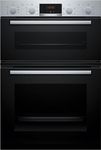 Bosch, Series 4, MBA533BS3B, 60cm Built-in Double Oven with 3D Hotair, EcoClean Direct, LED-display control and Pop-out knobs in Stainless steel