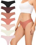 Levao Womens Seamless Thongs Underwear,No Show Ladies Stretch G-String Thong Multiple Pack