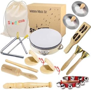 Stoie's Wooden Music Set, Percussion Kids Musical Instruments, Montessori Unique Play Toddler Musical Instruments for Kids Ages 3, 5, 9, 12- Baby Musical Toys, Baby Musical Instruments