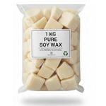 100% Pure Soy Wax for Candle Making (1kg) – Natural SOYA Wax for Candle Making | Premium Candle Wax 1kg for Scented Candles, Wax Melts & Massage | High-Quality Soy Wax 1kg Pack for DIY Crafts