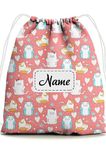 Baby of Mine Kids Drawstring Backpack For Swimming Gym Yoga Tuition Waterproof Bags For 3-10 Year Girls Boys Funny Cats Printed Bags - Multicolor