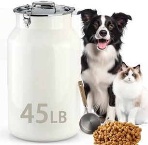 Aloxina Dog-Cat Food Storage Container 45 lb, Large Stainless Steel Bin
