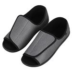 Diabetic Slippers Extra Wide Mens Edema Swollen Shoes Comfort Elderly Footwear Unisex Adjustable Surgical Orthopaedic Shoe Anti Slip Open Toe Sandals for Diabetic Feet Breathable Summer Slipper UK8.5