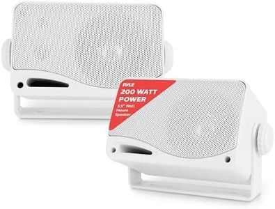 Pyle 3-Way Weatherproof Outdoor Speaker Set - 3.5 Inch 200W Pair of Marine Grade Mount Speakers - in a Heavy Duty ABS Enclosure Grill - Home, Boat, Poolside, Patio, Indoor Outdoor Use -PLMR24 (White)