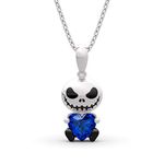 Jeulia Hug Me Love Confession Skull Heart Cut Sterling Silver Necklace for Women Wife Girlfriend Engagement Wedding Anniversary or Birthday Christmas With Jewelry Box, Sterling Silver, jeulia stone